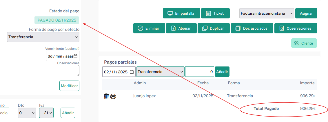 factureca doc pagado correctamente