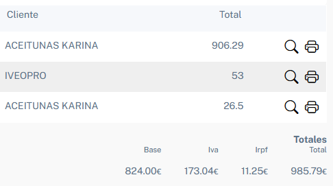 factureca documentos opciones